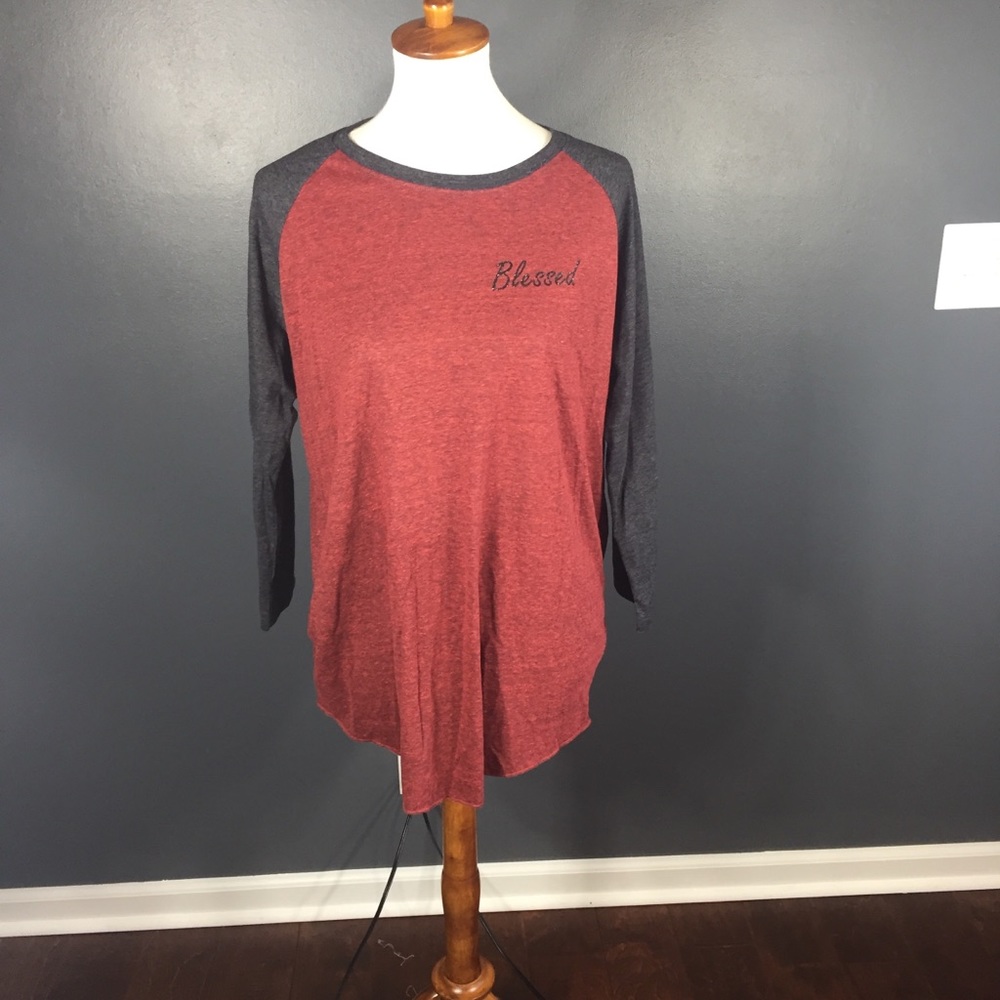 Blessed Embellished Baseball Tee